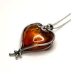 Amazing Heart Pendant in Baltic Amber and Silver