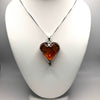 Amazing Heart Pendant in Baltic Amber and Silver