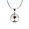 Delicate Tree of Life Pendant in Silver with Amber