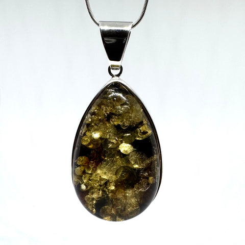 Large Green Amber Pendant