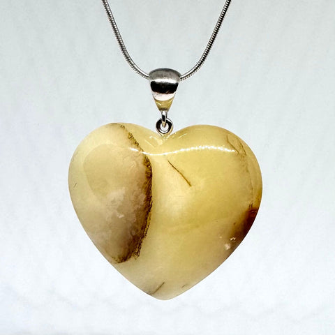 Large Butter Amber Heart