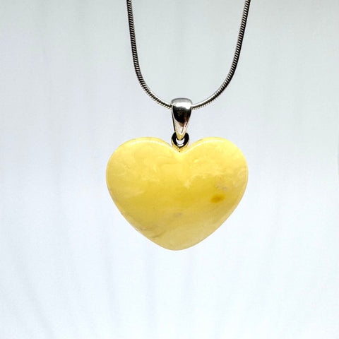 Butter Amber Heart Pendant