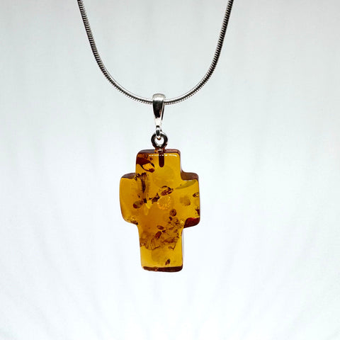 Amber Cross Pendant