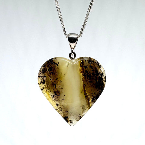 Unique Amber Heart Pendant