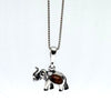 Small Elephant Pendant with Amber