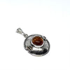 Amber Pendant in Unique Silver Setting