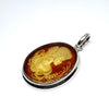Baltic Amber Intaglio Pendant in Silver