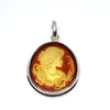 Baltic Amber Intaglio Pendant in Silver