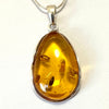 Elegant Amber and Silver Large pendant