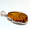 Elegant Amber and Silver Large pendant