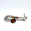 Saxophone Pin in Silver and Amber