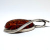 Unique Amber Pendant in Wishbone Silver Setting