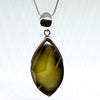Unique Baltic Amber Pendant - Green with a Cloud