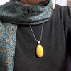 Large Oval Butter Amber Pendant