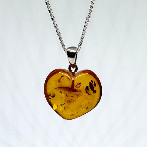 Amber Heart Pendant #3