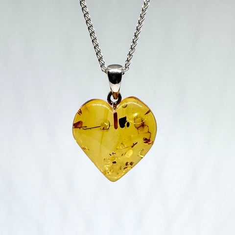 Amber Heart Pendant #2