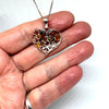 Heart Pendant in Filigree Silver with Amber
