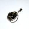 Green Amber Pendant with Silver Wires Decoration