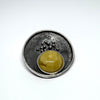 Butter Amber Round Pendant in Oxidized Silver Setting