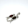 Bird Couple Pendant in Silver with Amber