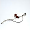 Cat Pendant in Silver with Amber