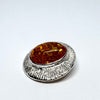 Amber and Silver Pendant on Chain