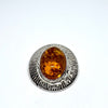 Amber and Silver Pendant on Chain