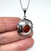 Amber Pendant in Unique Silver Setting