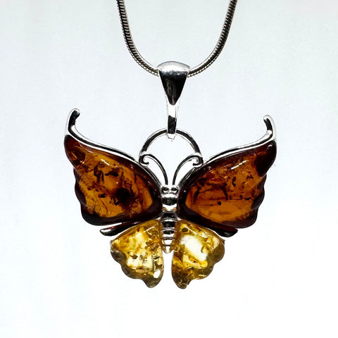 Amber Butterfly Pendant