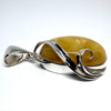 Butter Amber Pendant in Unique Silver Setting