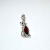 Cat with a Bow Pendant in Silver with Amber
