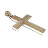 Silver Cross Pendant with Inlaid Amber