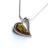 Heart Pendant in Amber and Silver