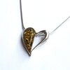 Heart Pendant in Amber and Silver