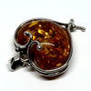 Amazing Baltic Amber Heart Pendant in Silver