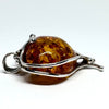 Amazing Baltic Amber Heart Pendant in Silver