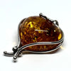 Amazing Baltic Amber Heart Pendant in Silver