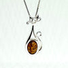 Cat with a Long Mustache Pendant in Amber and Silver