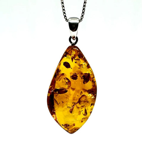Amazing Faceted Amber Drop Pendant