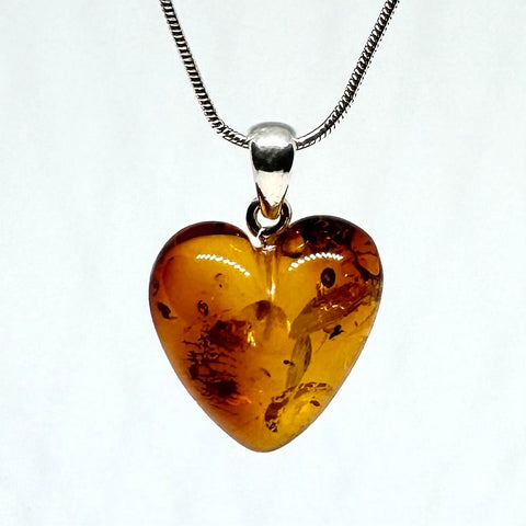 Amber Heart Pendant #5