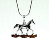 Amber and Silver Horse Pendant