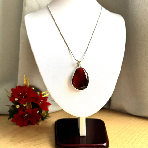 Amazing Cherry Amber Pendant on Chain