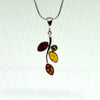 Amber and Silver Leaf Pendant