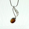 Musical Note Pendant in Silver and Amber