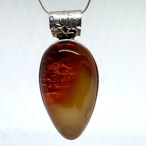One of a Kind Two Colour Amber Pendant