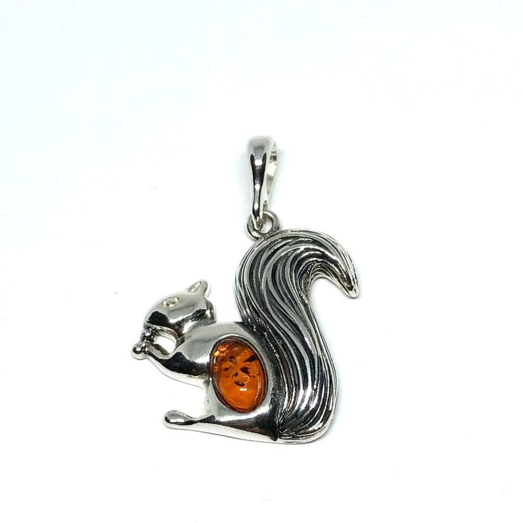 Sterling Silver And Baltic Amber Anchor Pendant - With 18" Chain, Genuine Amber Cabochons