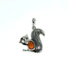 Amber and Silver Squirrel Pendant