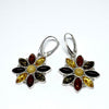 Multicolour Amber Flower Earrings