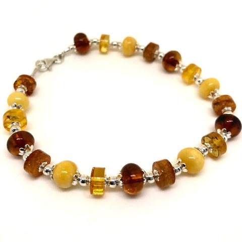 Baltic Amber Multi Shaped Beaded Bracelet