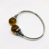 Amber and Silver Two Balls Bracelet in Cherry, Cognac or Butter Colour
